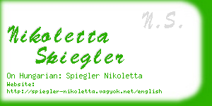 nikoletta spiegler business card